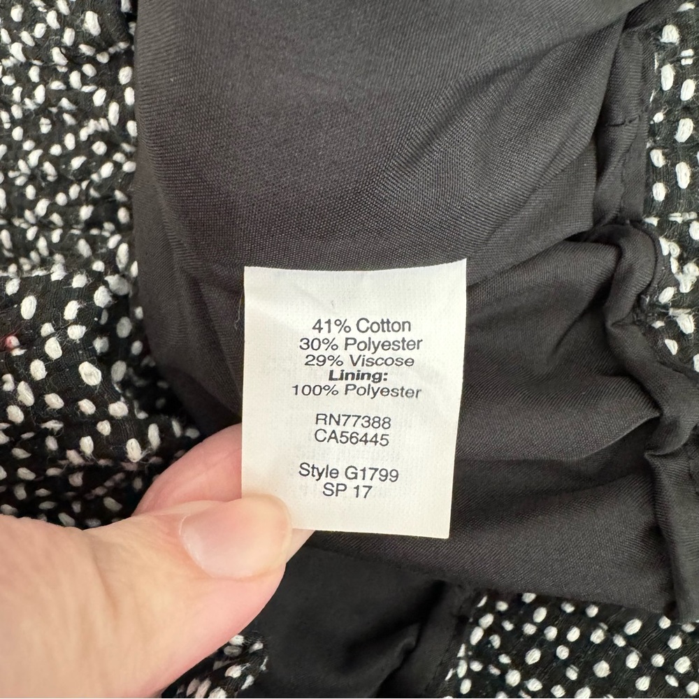 J. Crew Black & White Mini Skirt Women’s Sz 4 Cotton Blend Winter Office Preppy - Picture 9 of 9